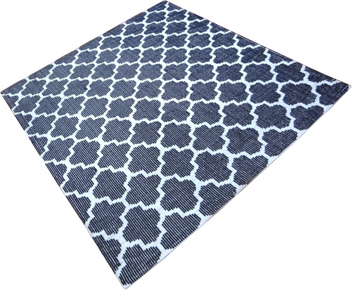 [VJ6011] MAGNUS MACHINE KNITTED RUG - MICRO POLYESTER - MICRO POLYESTER - INDIGO/WHITE